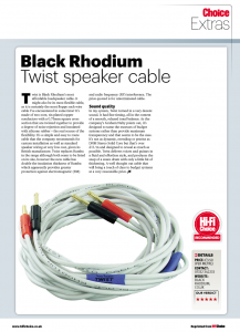 Tani dobry kabel głośnikowy Black Rhodium Twist - test Hi-Fi Choice